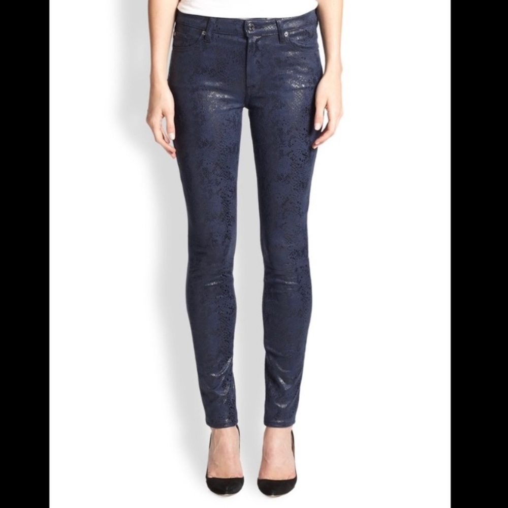 7 For All Mankind Python Skinny Jeans Sz 24 AND 26